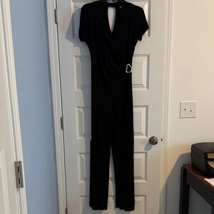 Vince Camuto Black Short Sleeve Jumpsuit